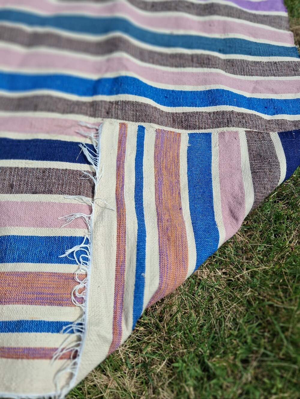New handwoven Striped  Pink And Purple Blanket , Purple1 Throw Pink, 100% Cotton